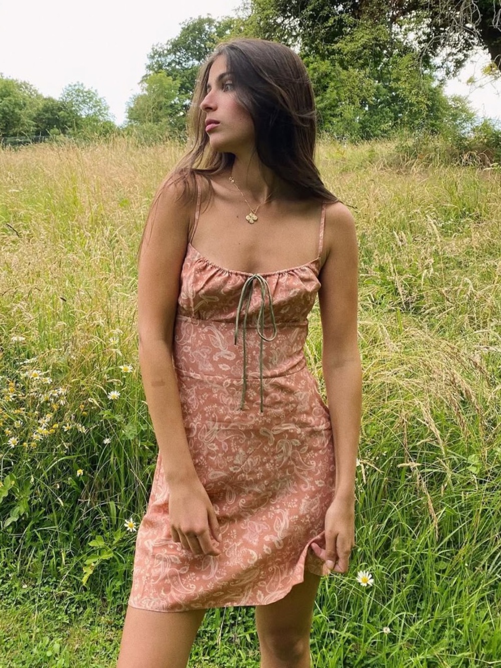 Women's Dusty Rose Paisley Slip Dress